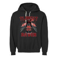 Alaska Tlingit For Native Raven Totem Garment-Dyed Fleece Hoodie