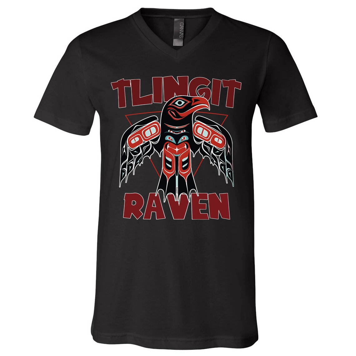 Alaska Tlingit For Native Raven Totem V-Neck T-Shirt