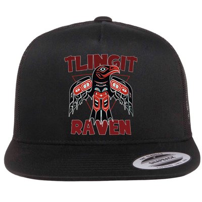 Alaska Tlingit For Native Raven Totem Flat Bill Trucker Hat