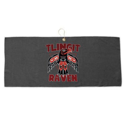 Alaska Tlingit For Native Raven Totem Large Microfiber Waffle Golf Towel