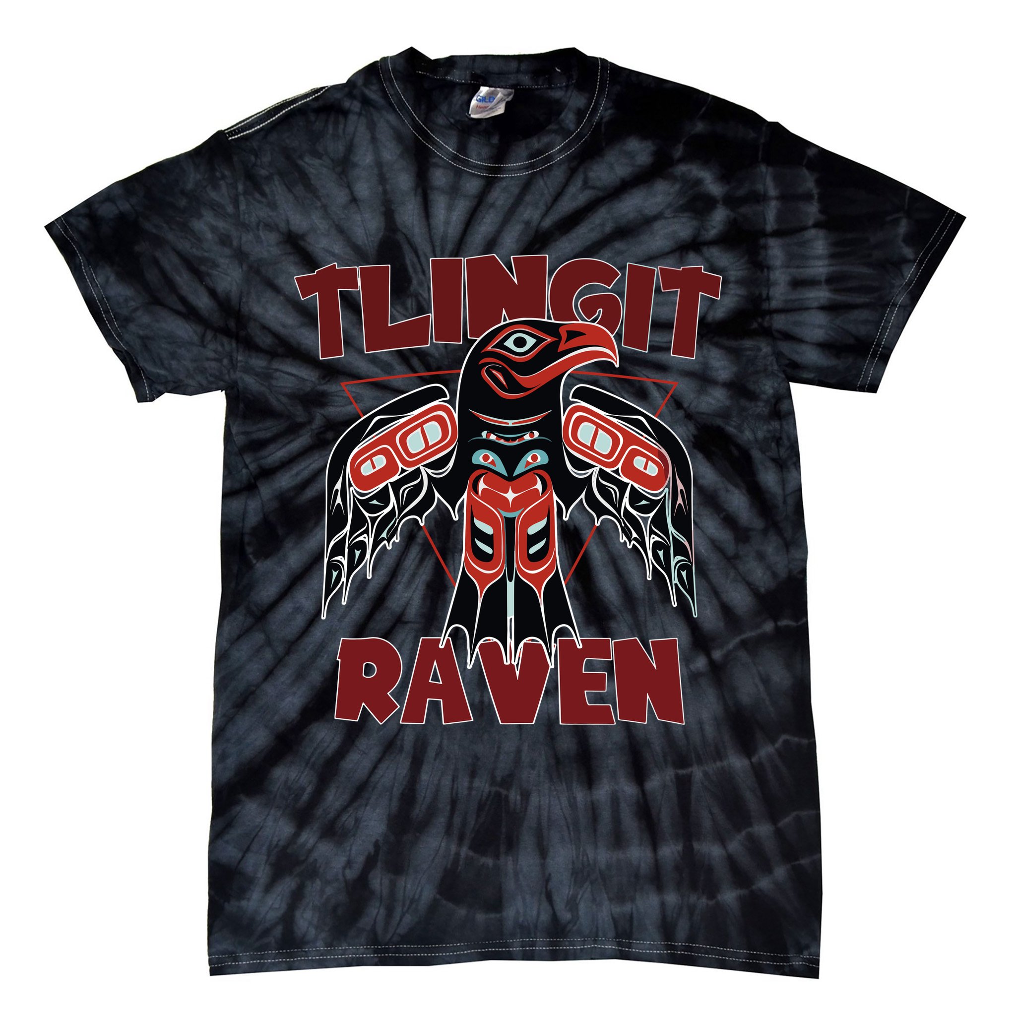 Alaska Tlingit For Native Raven Totem Tie-Dye T-Shirt