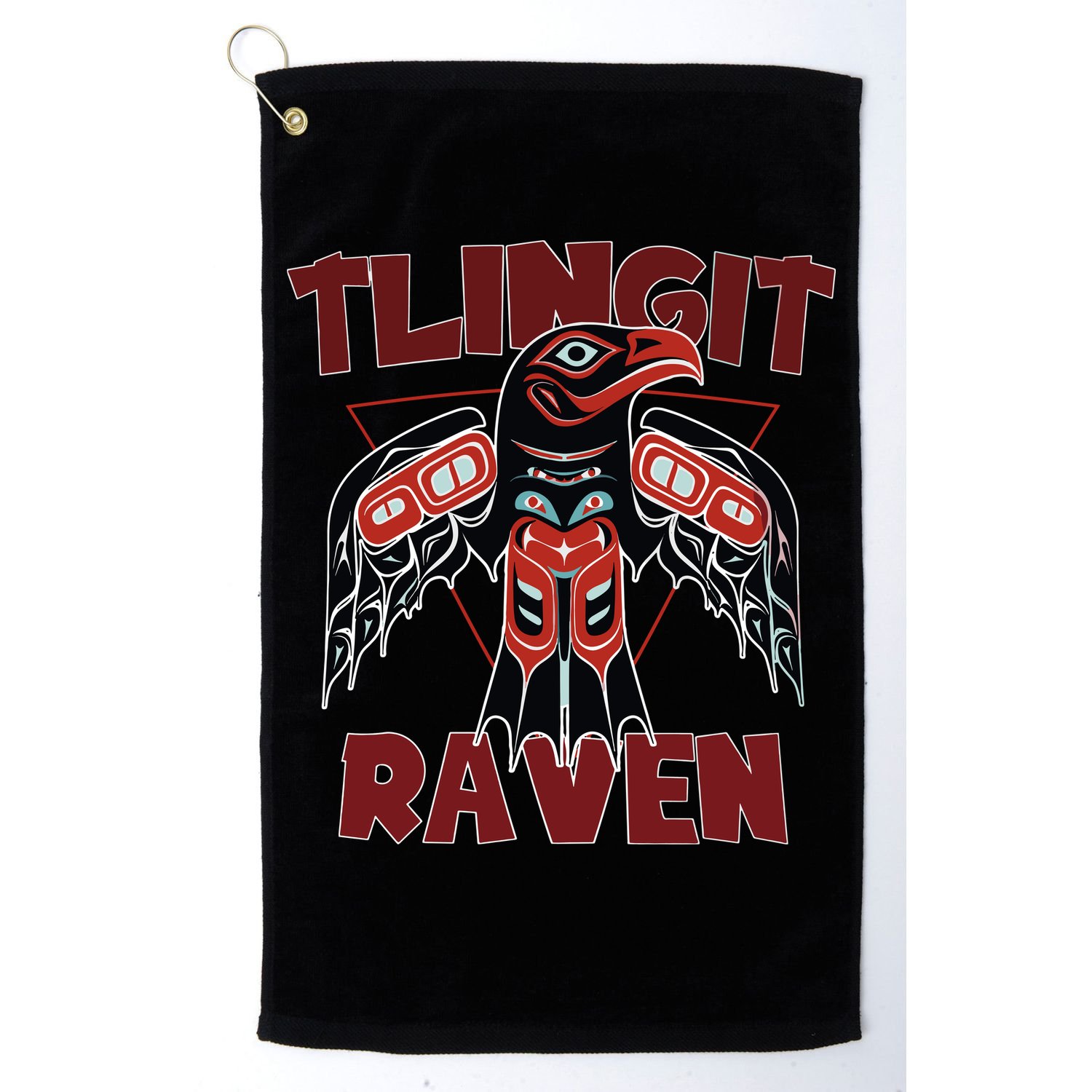 Alaska Tlingit For Native Raven Totem Golf Towel