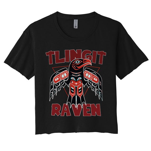 Alaska Tlingit For Native Raven Totem Crop Top