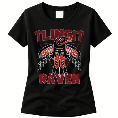 Alaska Tlingit For Native Raven Totem Womens T-Shirt