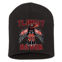 Alaska Tlingit For Native Raven Totem Short Acrylic Beanie