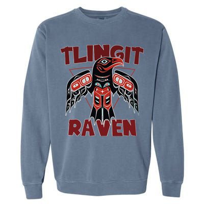 Alaska Tlingit For Native Raven Totem Garment-Dyed Sweatshirt