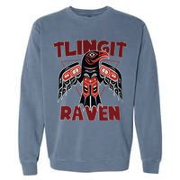 Alaska Tlingit For Native Raven Totem Garment-Dyed Sweatshirt