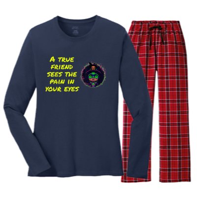 A true Friend Women's Long Sleeve Flannel Pajama Set 