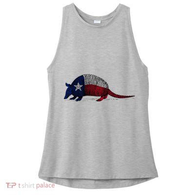 Armadillo Texas Flag Ladies PosiCharge Tri-Blend Wicking Tank