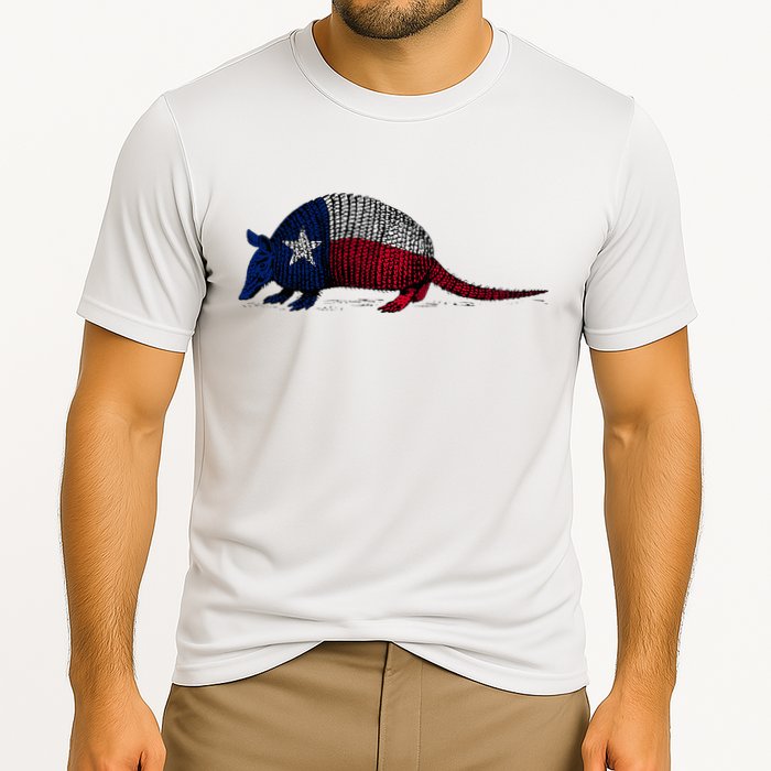 Armadillo Texas Flag Cooling Performance Crew T-Shirt