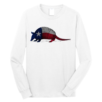 Armadillo Texas Flag Long Sleeve Shirt