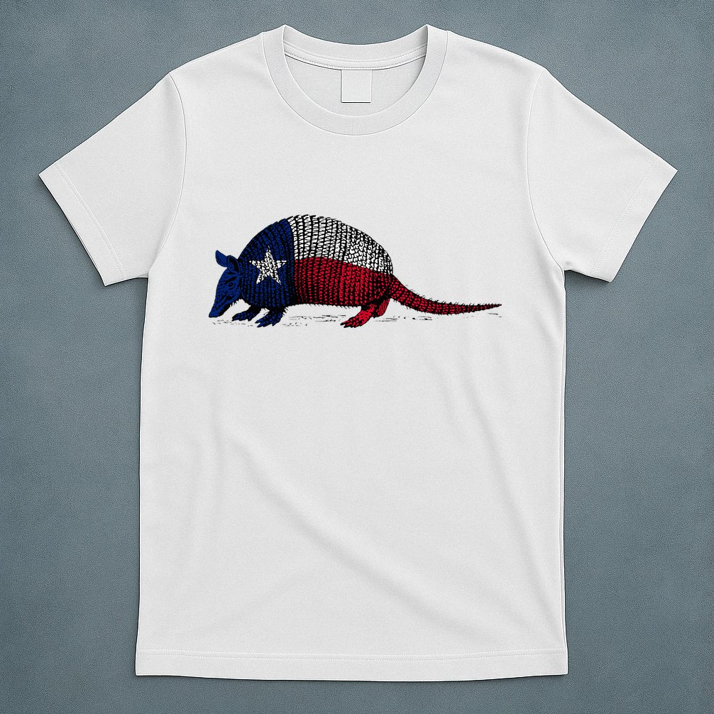 Armadillo Texas Flag T-Shirt