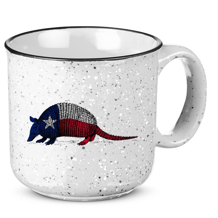 Armadillo Texas Flag 15oz Campfire Ceramic Mug
