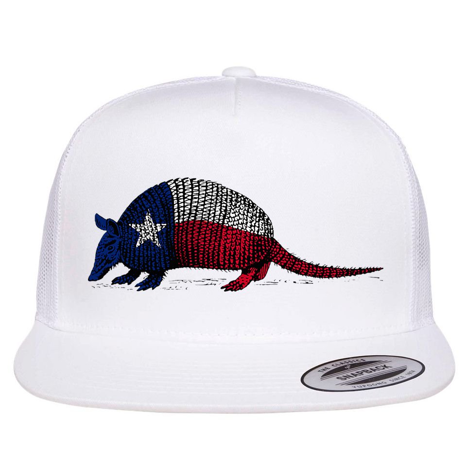 Armadillo Texas Flag Flat Bill Trucker Hat