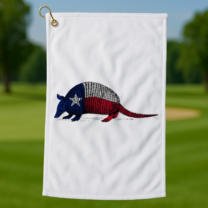 Armadillo Texas Flag Golf Towel