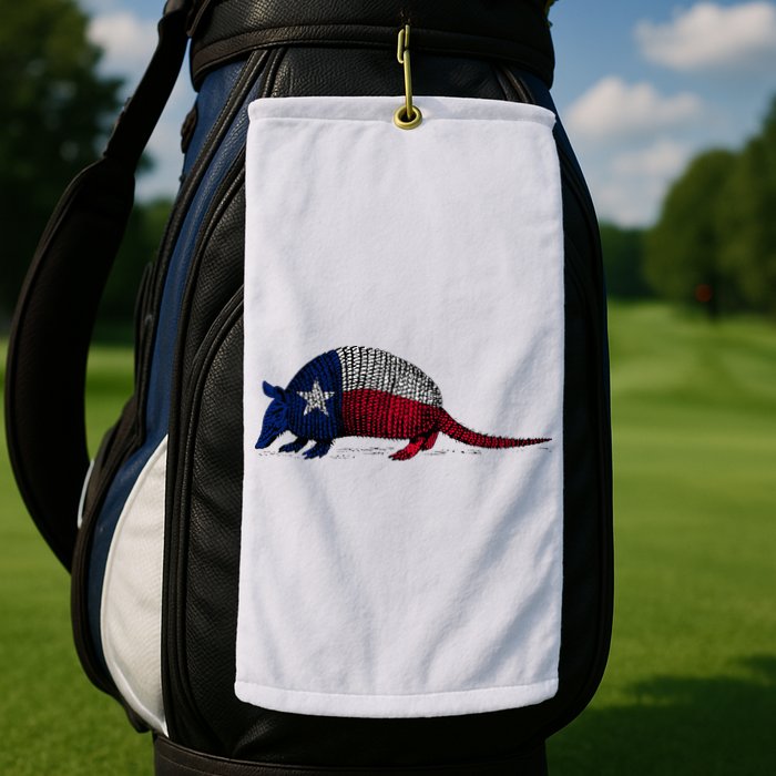 Armadillo Texas Flag Golf Towel