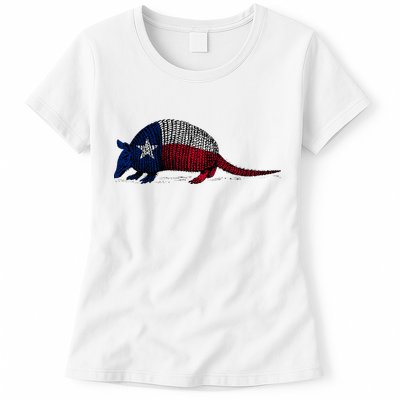 Armadillo Texas Flag Womens T-Shirt