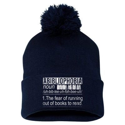 Abibliophobia The Fear Of Running Out Of Books Reading Pom Pom 12in Knit Beanie