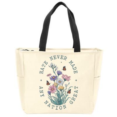 Anti Trump Floral Butterflies Democrat President Liberal Zip Tote Bag