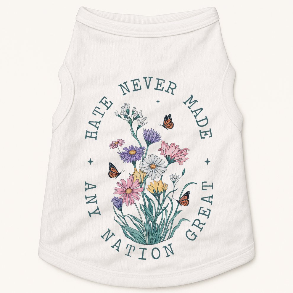 Anti Trump Floral Butterflies Democrat President Liberal Doggie Tank