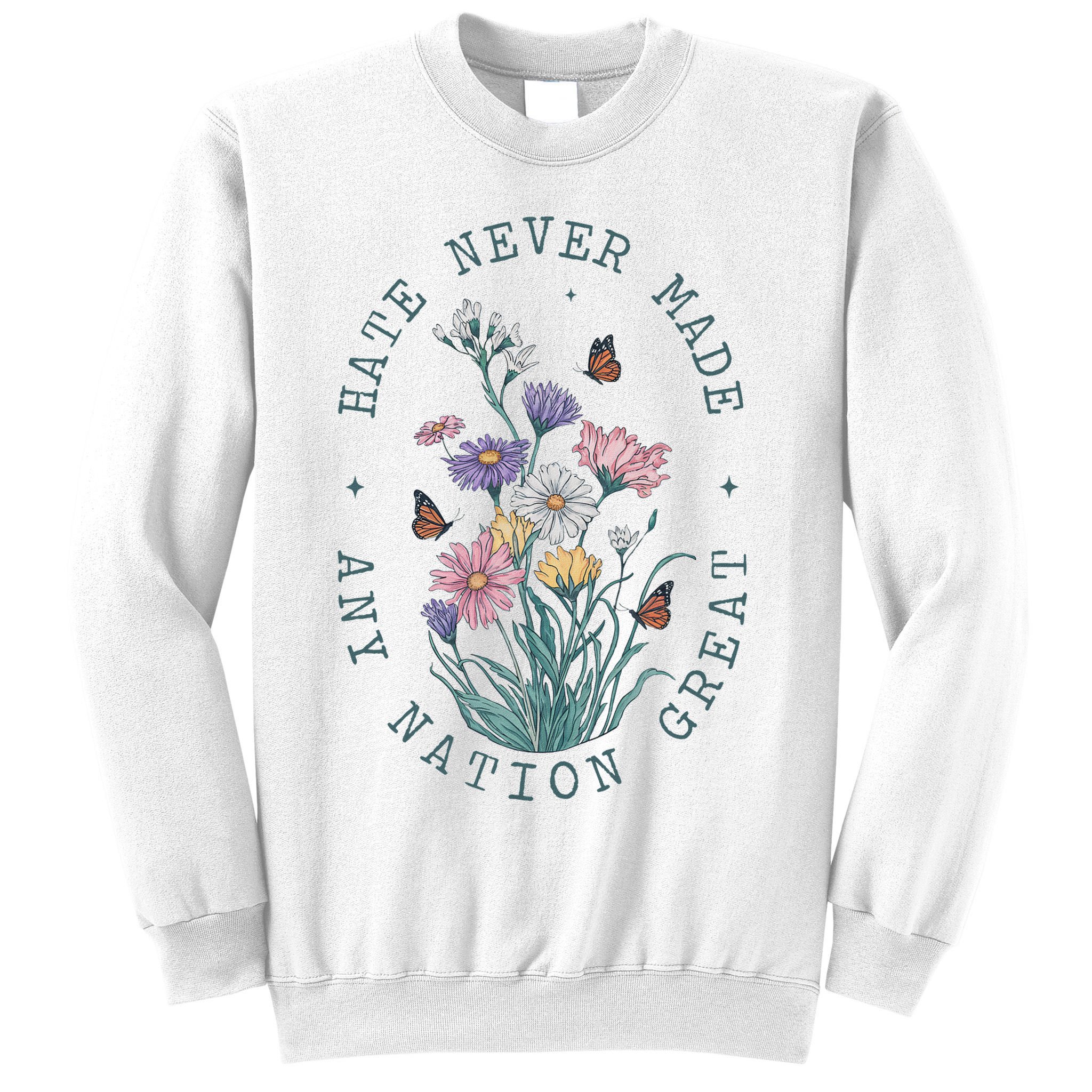 Anti Trump Floral Butterflies Democrat President Liberal Sweatshirt