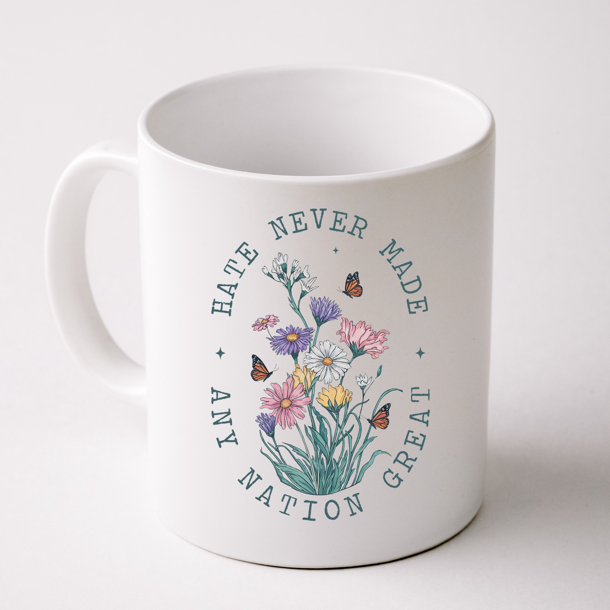 Anti Trump Floral Butterflies Democrat President Liberal Mug