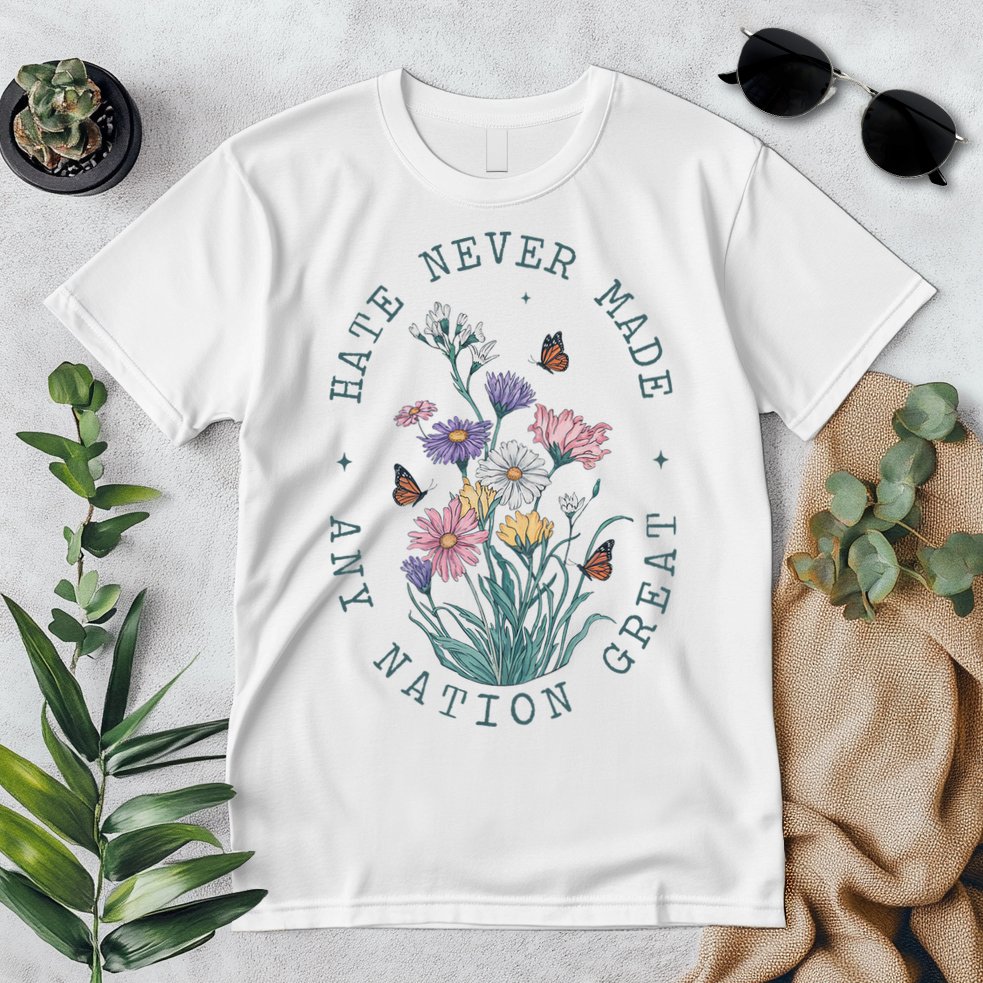 Anti Trump Floral Butterflies Democrat President Liberal Premium T-Shirt