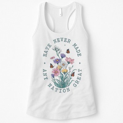 Anti Trump Floral Butterflies Democrat President Liberal Womens Tank Top