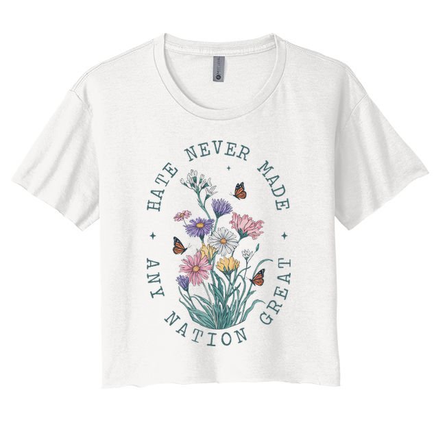 Anti Trump Floral Butterflies Democrat President Liberal Crop Top