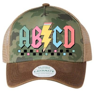 Abcd Teacher Funny Teacher Appreciation Legacy Tie Dye Trucker Hat