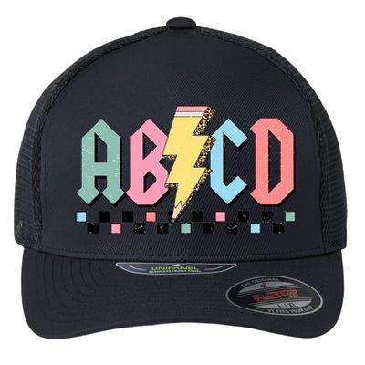 Abcd Teacher Funny Teacher Appreciation Flexfit Unipanel Trucker Cap