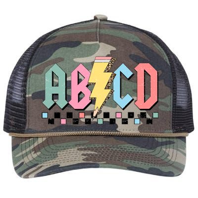 Abcd Teacher Funny Teacher Appreciation Retro Rope Trucker Hat Cap