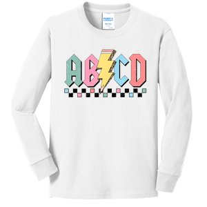 Abcd Teacher Funny Teacher Appreciation Kids Long Sleeve Shirt