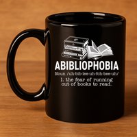 Abibliophobia The Fear Of Running Out Of Books 11oz C Handle Ceramic Mug