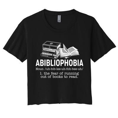 Abibliophobia The Fear Of Running Out Of Books Crop Top