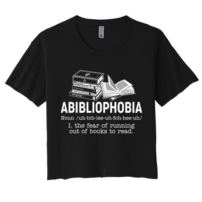 Abibliophobia The Fear Of Running Out Of Books Crop Top