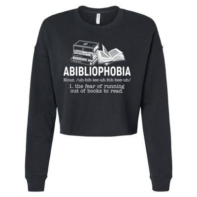 Abibliophobia The Fear Of Running Out Of Books Cropped Pullover Crew