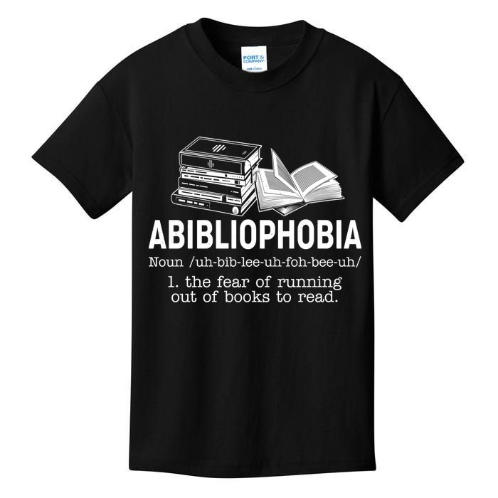 Abibliophobia The Fear Of Running Out Of Books Kids T-Shirt