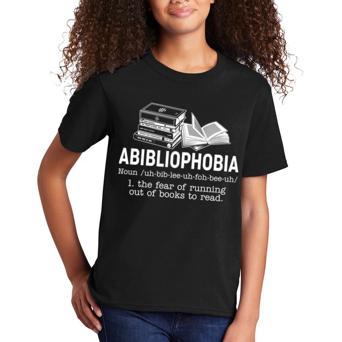 Abibliophobia The Fear Of Running Out Of Books Kids T-Shirt