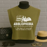 Abibliophobia The Fear Of Running Out Of Books Garment-Dyed Women's Muscle Tee