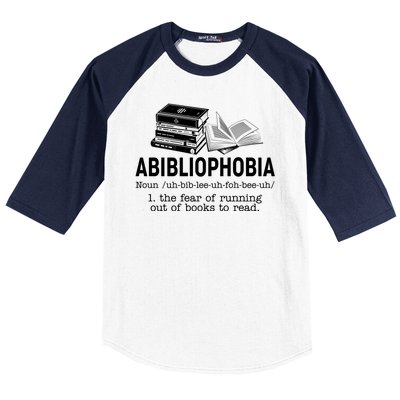 Abibliophobia The Fear Of Running Out Of Books Baseball Sleeve Shirt