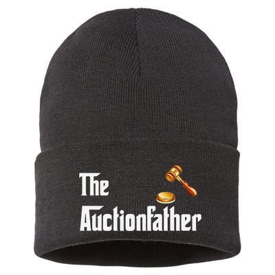 Auctioneer Tool Funny Humor Auctions Auctionfather Sustainable Knit Beanie
