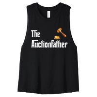 Auctioneer Tool Funny Humor Auctions Auctionfather Women's Racerback Cropped Tank