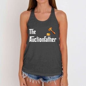 Auctioneer Tool Funny Humor Auctions Auctionfather Women's Knotted Racerback Tank