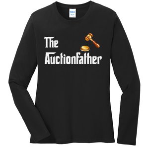 Auctioneer Tool Funny Humor Auctions Auctionfather Ladies Long Sleeve Shirt