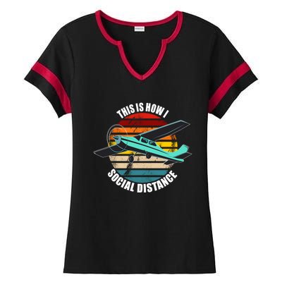 Airplane Themed Funny Gift Float Plane Born To Fly Airplanes Funny Gift Ladies Halftime Notch Neck Tee