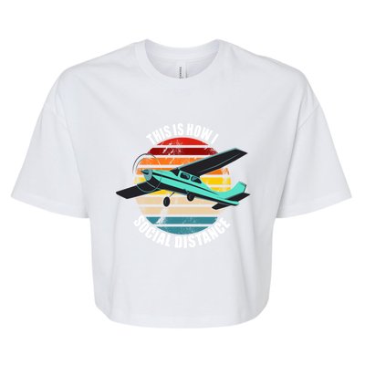 Airplane Themed Funny Gift Float Plane Born To Fly Airplanes Funny Gift Bella+Canvas Jersey Crop Tee