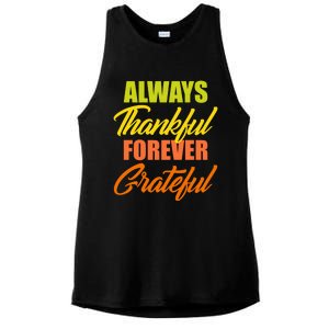 Always Thankful Forever Grateful Meaningful Gift Funny Gift Ladies PosiCharge Tri-Blend Wicking Tank