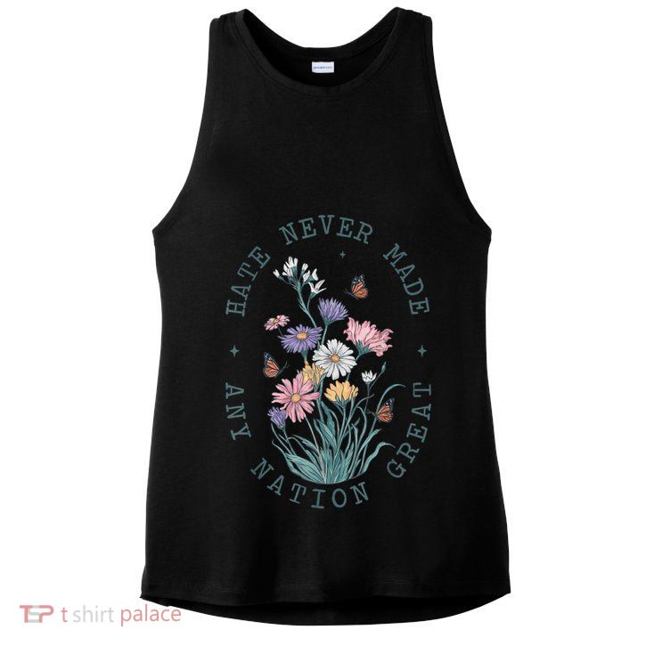 Anti Trump Floral Butterflies Democrat President Liberal Ladies PosiCharge Tri-Blend Wicking Tank