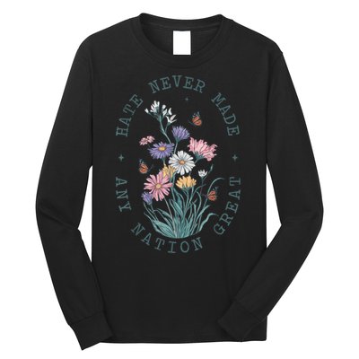 Anti Trump Floral Butterflies Democrat President Liberal Long Sleeve Shirt